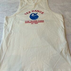 Coach Cream Tank Top with Red and Blue Print